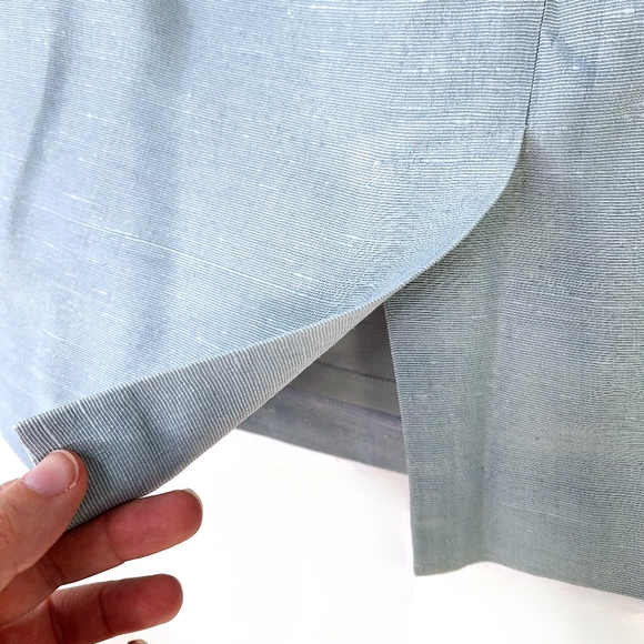 Linda Allard Ellen Tracy Textured Distressed Striated Silk Pencil Skirt Sz 14 - Picture 2 of 12